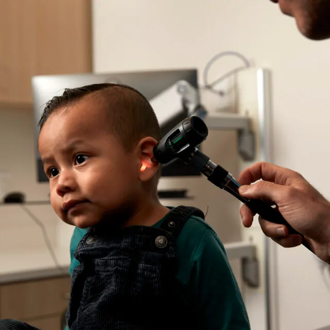 Little boy at a check-up.