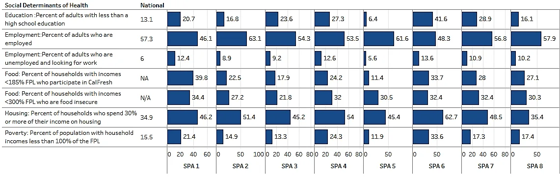 Chart of social determinants of health.